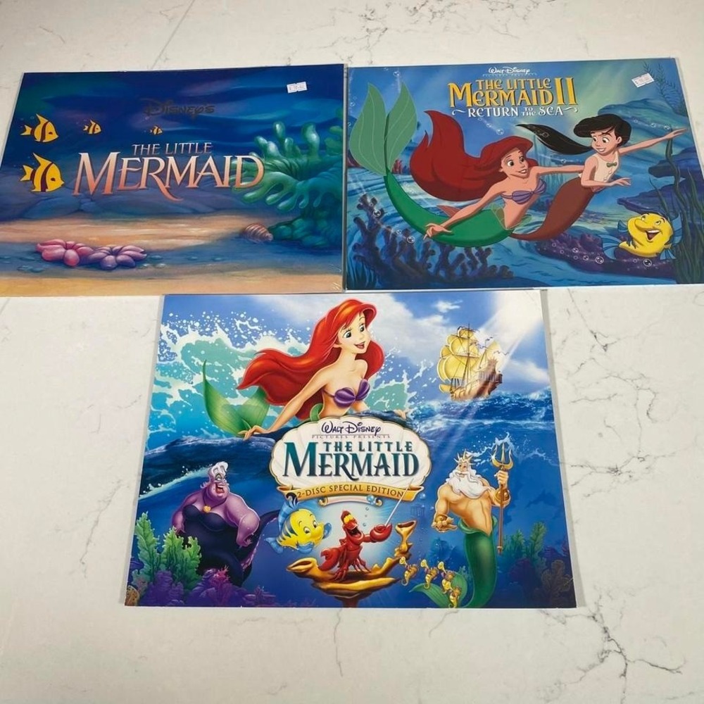 Disney Store Exclusive The Little Mermaid Lithograph Portfolios 3 Sets 24 Prints